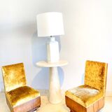 White lacquered ceramic table lamp, Italy 1970s