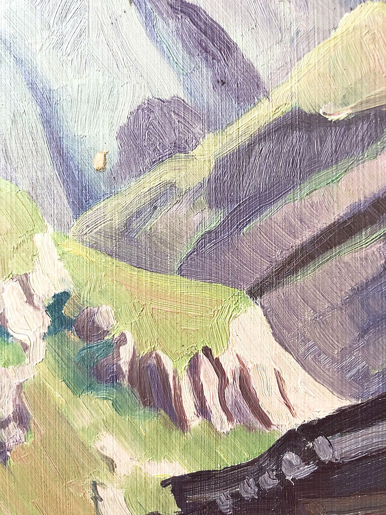 Oil painting landscape mountain 1938