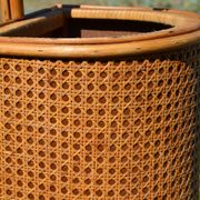 Porte-parapluie osier et cannage vintage