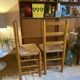 Paire de chaises en paille et bois vintage