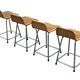 Ensemble de 4 tabourets de bar vintage Dirk Van Sliedregt Rohe Noordwolde modèle bas