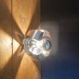 Space age wall applique metal flower 1970s