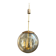 Smoked Glass and Brass Four-Light Suspension Pendant. French Work.