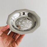 Coquillor butter dish in shiny silver metal