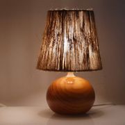 Paire de lampes vintage en bois et corde 1970