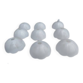 Set of 9 vintage white opaline glass pendants