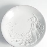 Art Deco White Earthenware Mermaid Bowl "300" by Mari Simmulson for Upsala-Ekeby