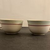 Large capacity pourer and two cups in old earthenware, model Isoard de Salins, 1950