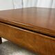 Square modernist coffee table in stained beech veneer, 1970s/80s.