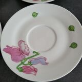 3 tasses et 5 sous-tasses vintage Richard Ginori motif sweet pea en ex