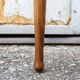 Sgabello in legno e paglia vintage italiano Anni '70