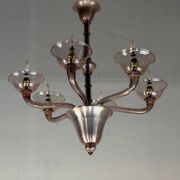 Venetian lustre made of Murano glass in amethyst colour, circa 1920.