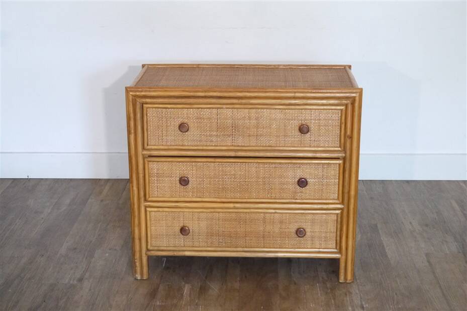 Commode en rotin et bambou, 1970