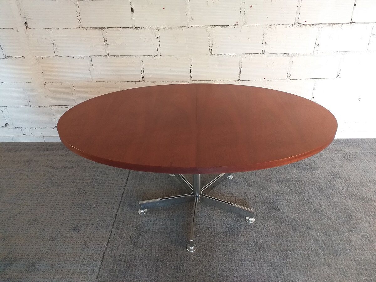 Georges Frydman's 60s vintage teak design oval dining table