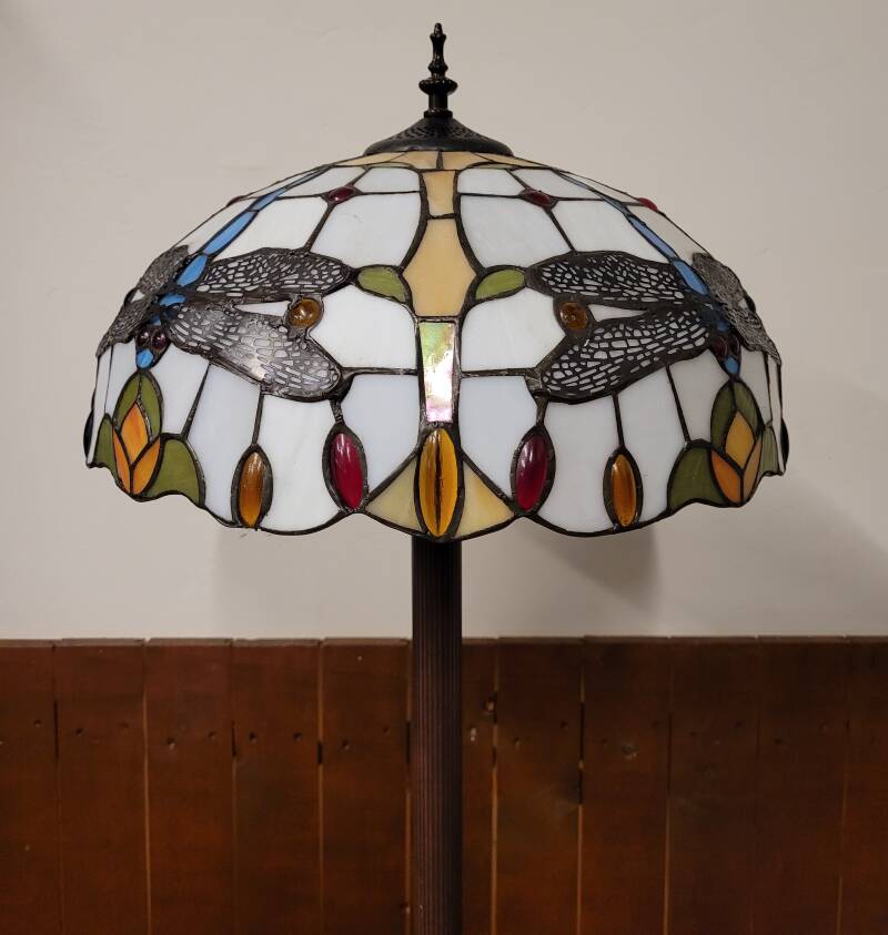 Round Tiffany floor lamp Art Deco