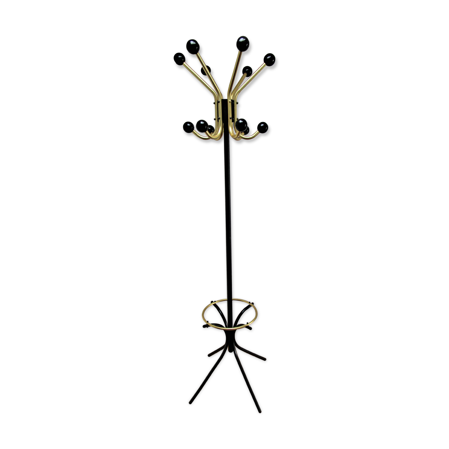 Bistro candracking bistro black metal and gold vintage wood balls