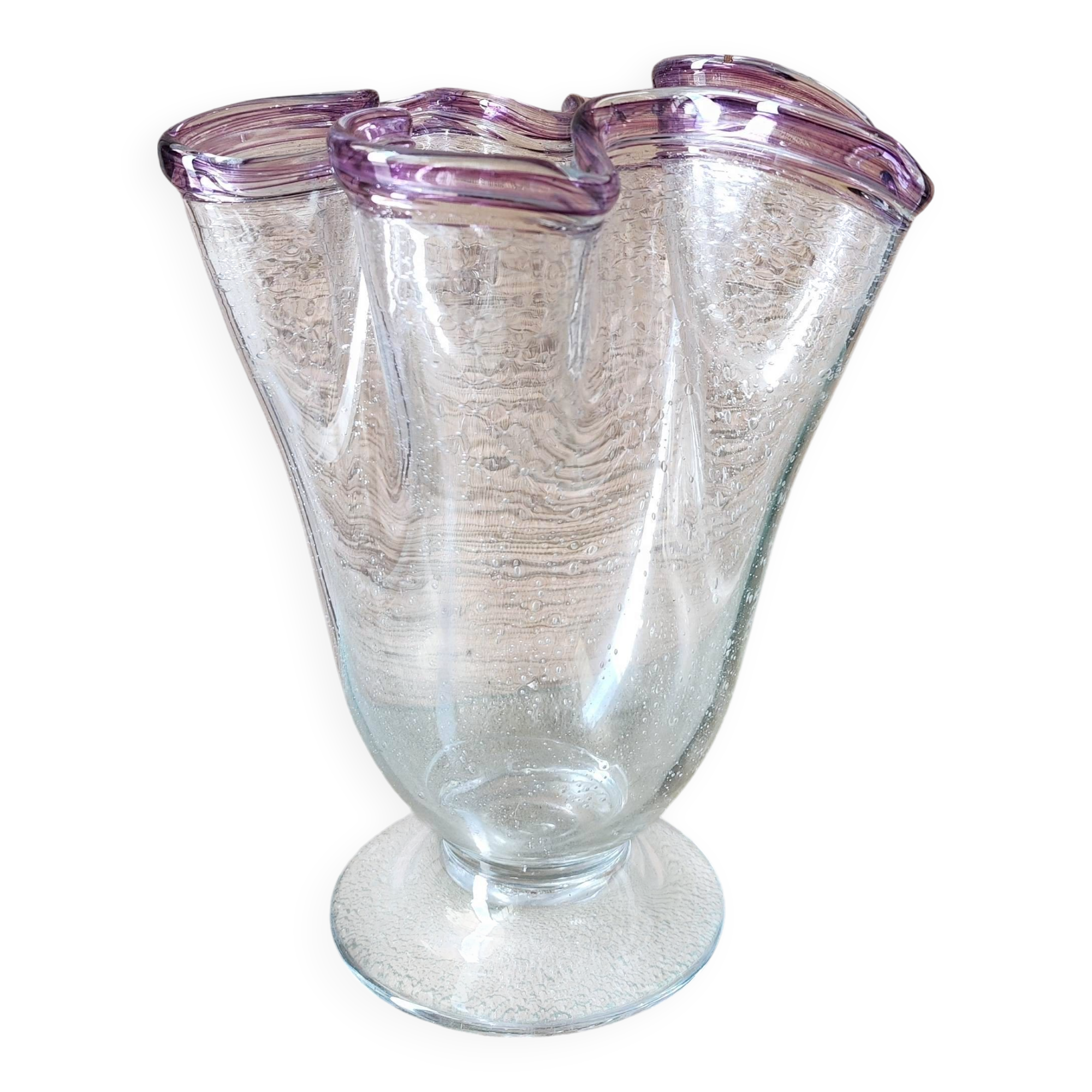 Large Michel Steiner handkerchief vase