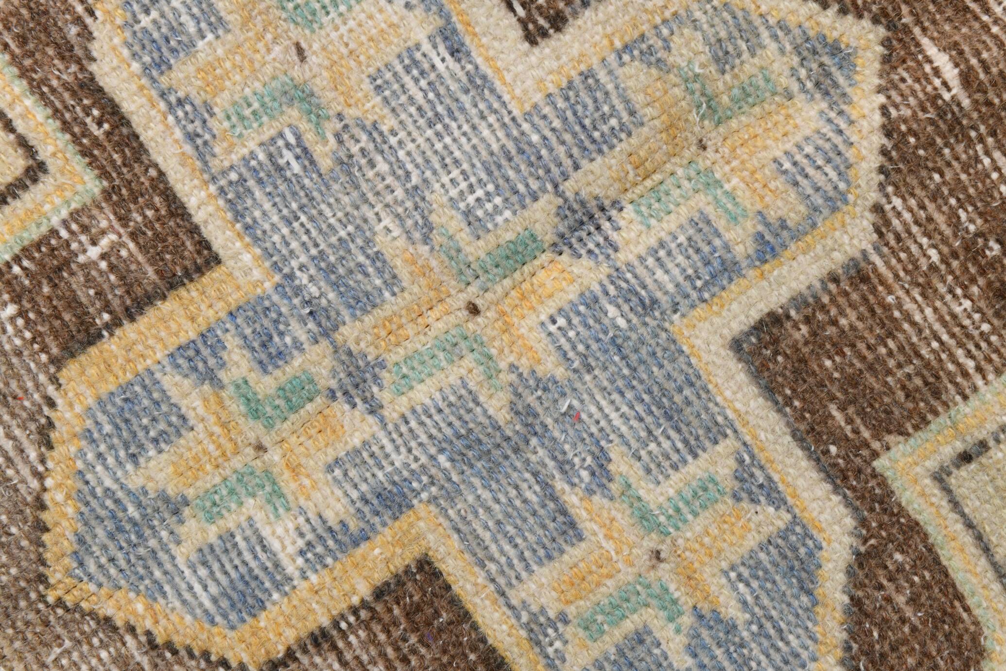 Yellow & Brown Oriental Vintage Rug, 125x230Cm