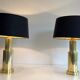 Paire de lampes modernistes en laiton