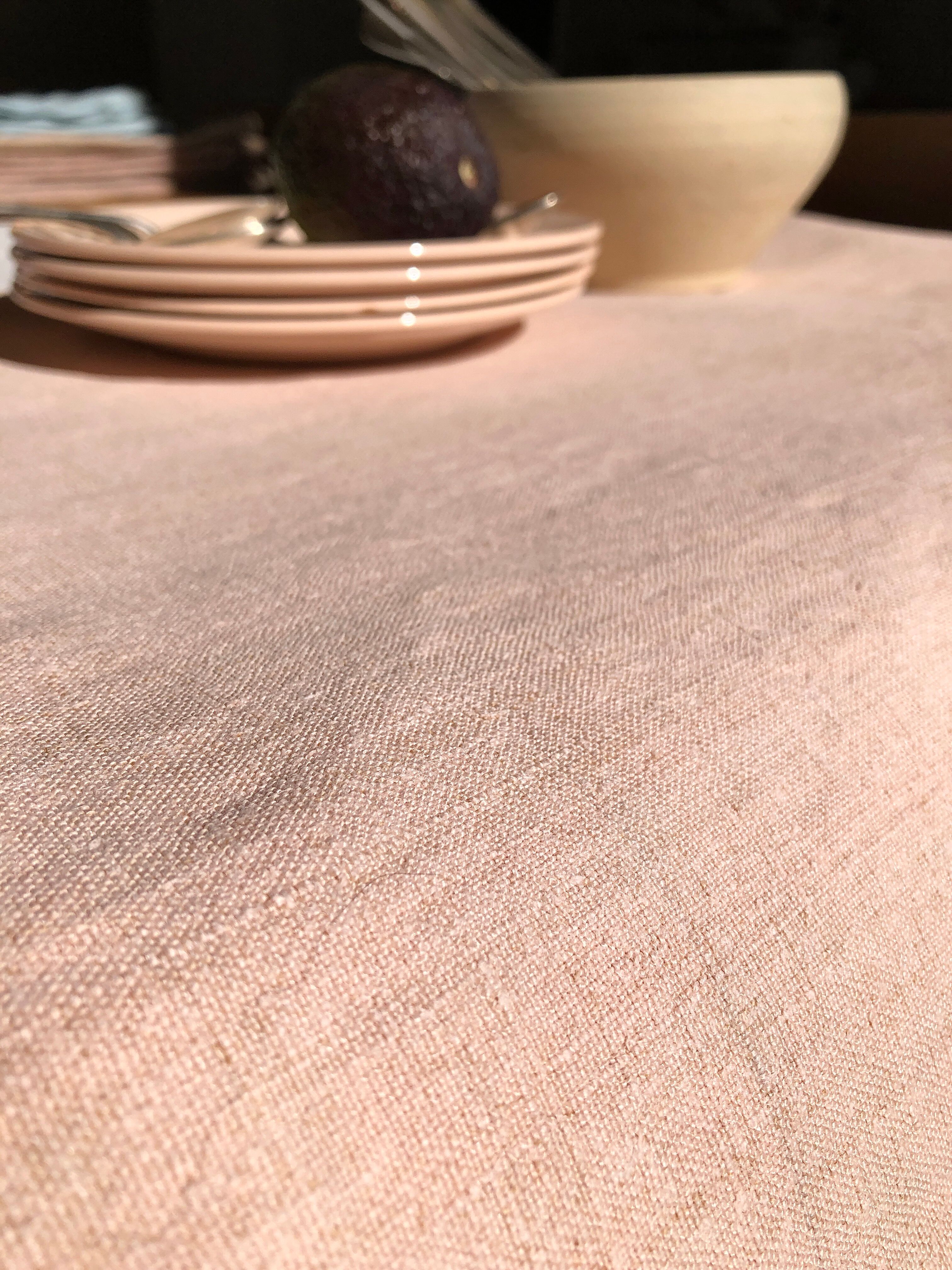 Harvest tablecloth tinted in tea pink