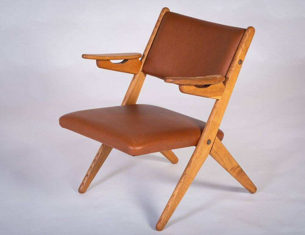 Architectural Armchairs by Arne Hovmand Olsen, Denmark, 1970s, Set of 2