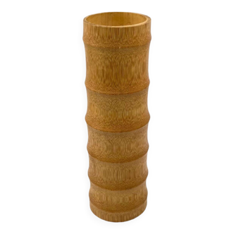 Vase en bambou Hollywood Regency, Italie 1970