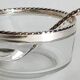 Caviar bowl & its spoon Bormioli Rocco glass & silver-plated metal, Italy 80s