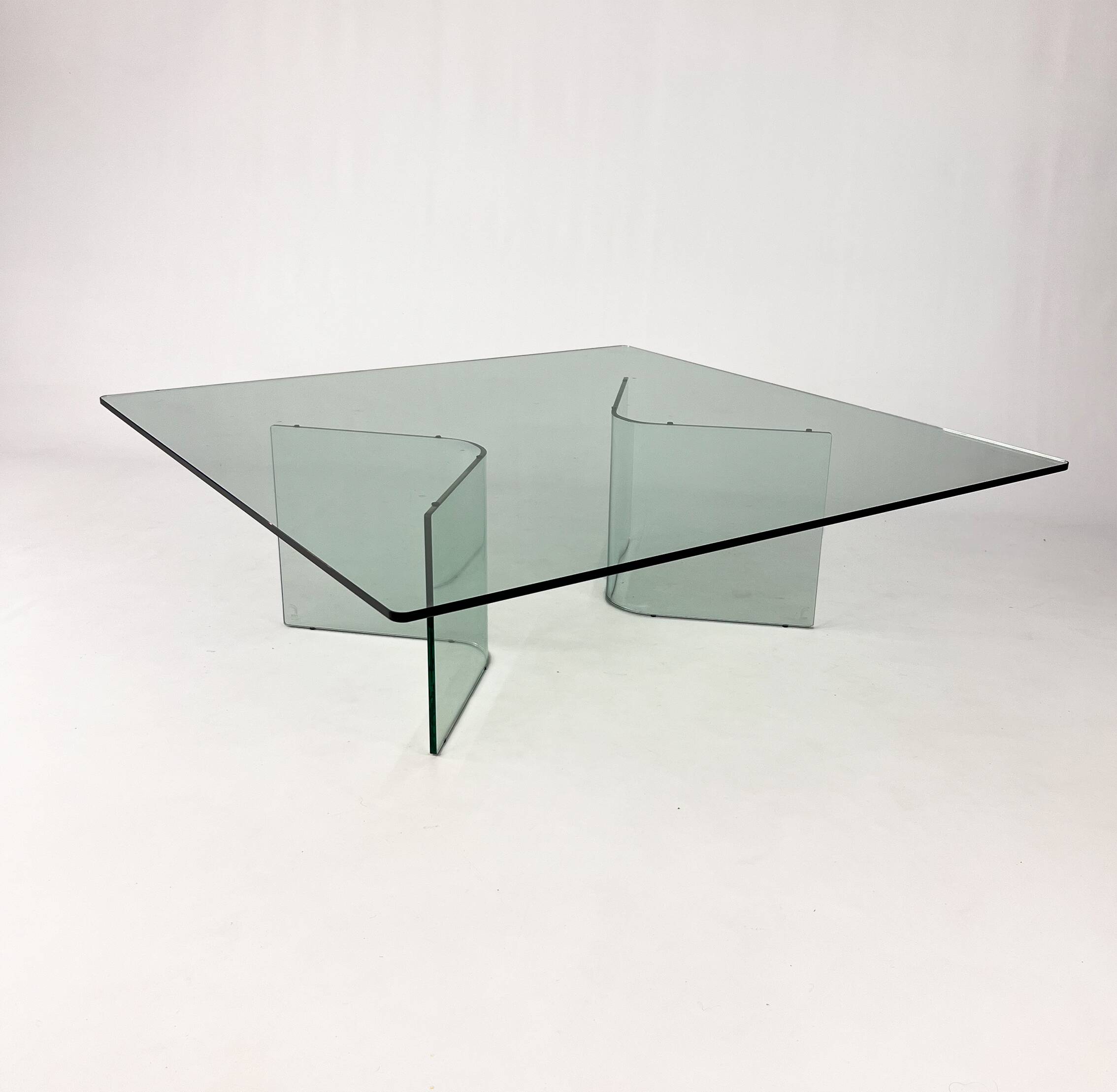 Postmodern Coffee Table of Glass, 1980s