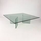 Table Basse Postmoderne en Verre, 1980s