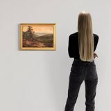 Small romantic landscape French painting from the 1920s