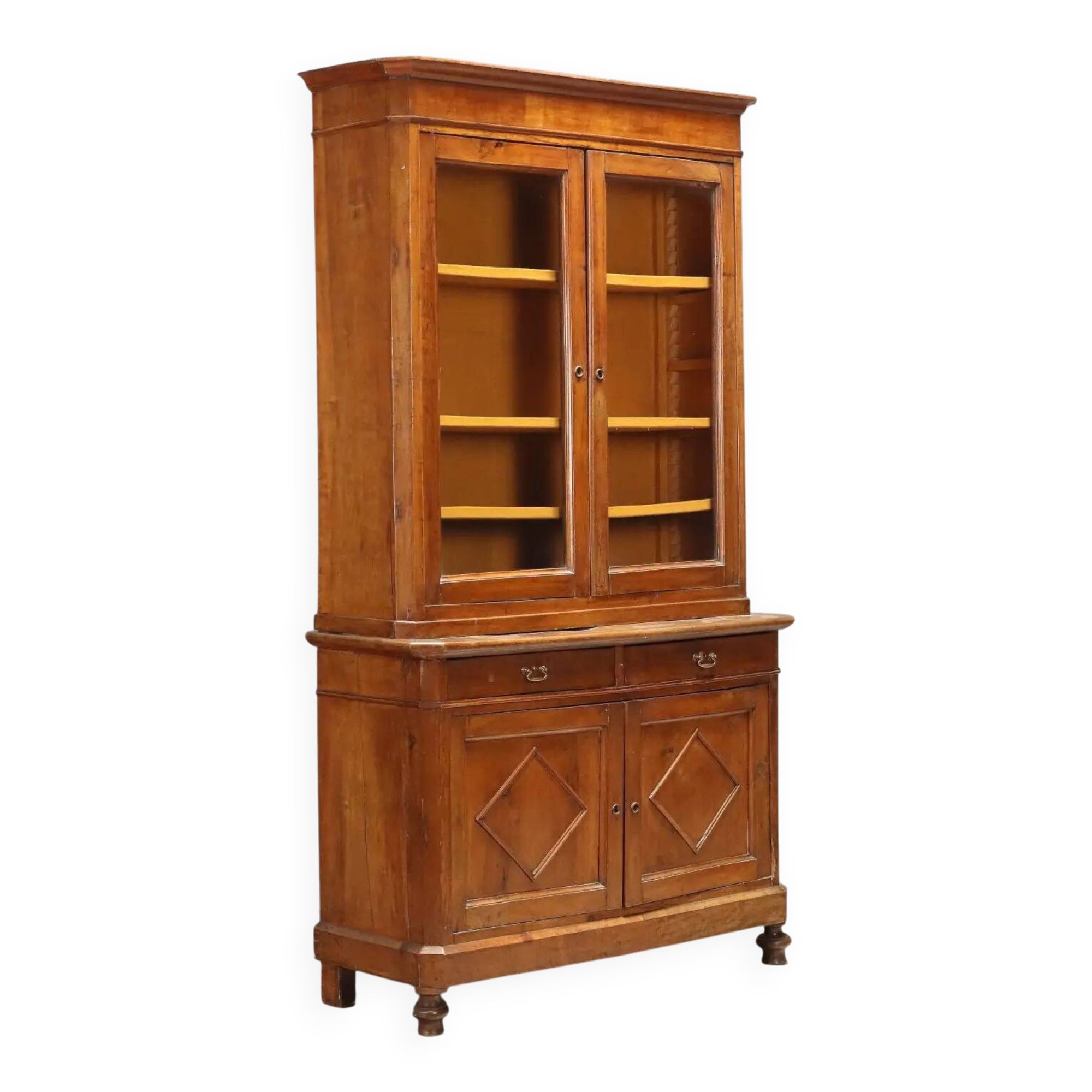 Antique walnut display cabinet, Italy, 19th century