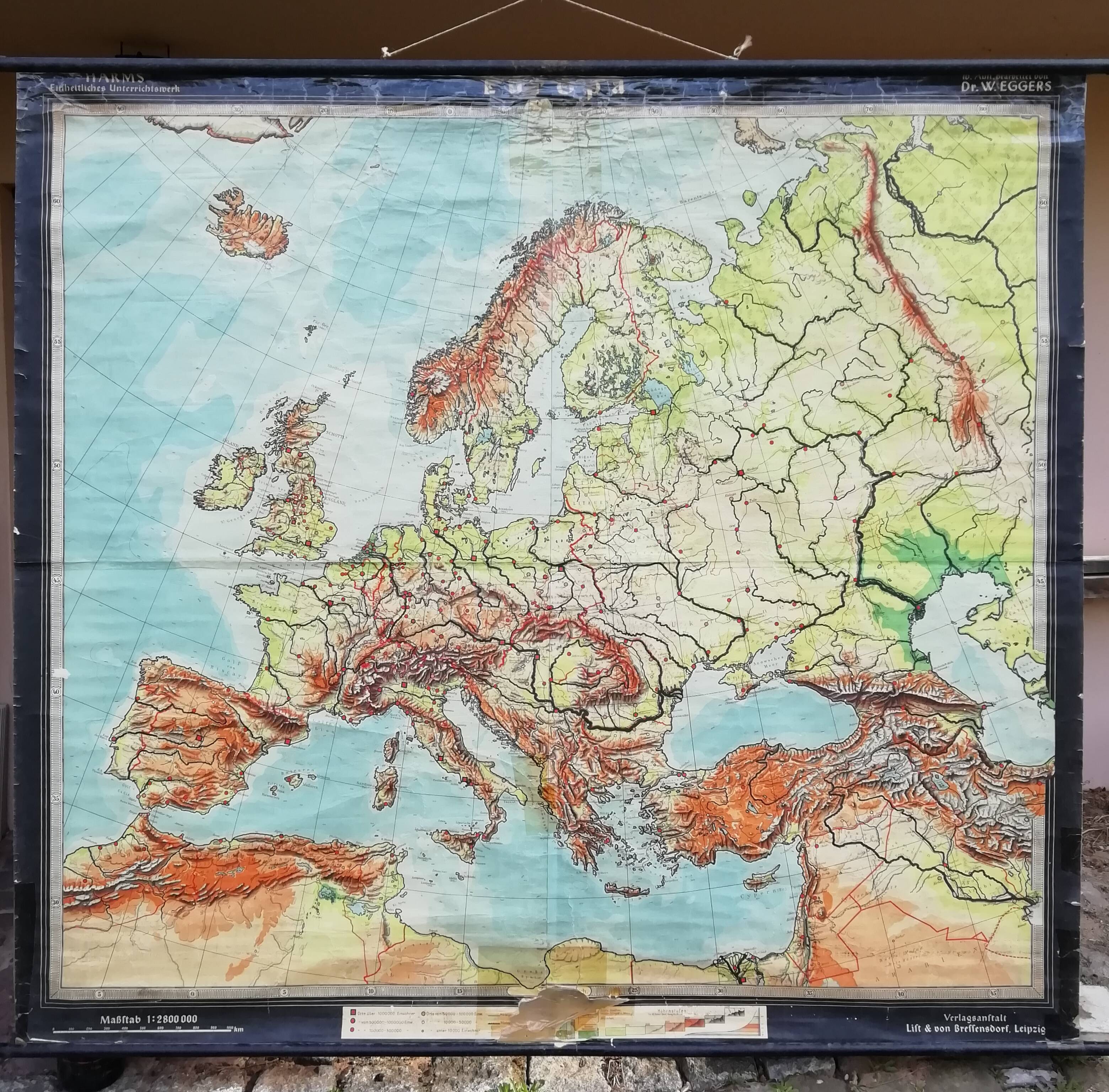 German School Map 1940-41 220x220cm