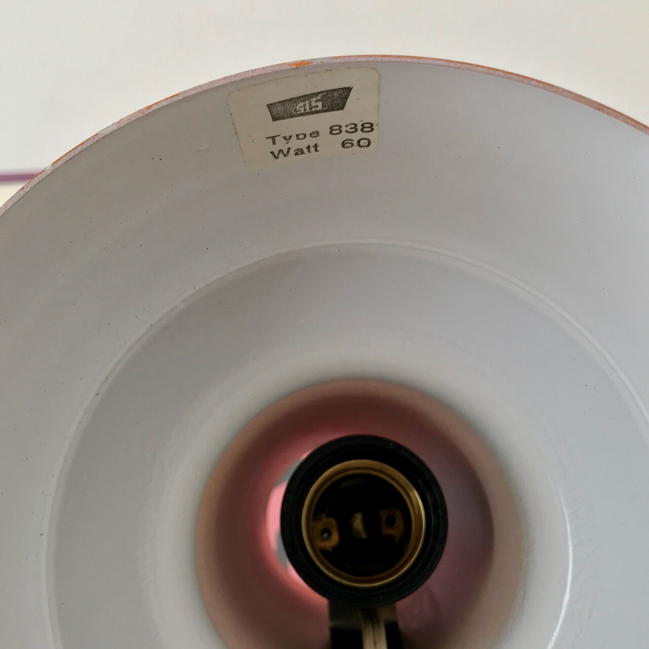 Pair of orange vintage sis table lamps, Model 838