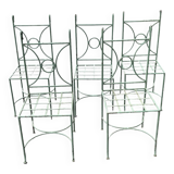 Set of 5 wrought iron garden furniture chairs