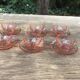 Set de 6 tasses et sous tasses Arcoroc en verre rose Vintage