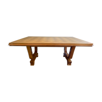 Art deco table in ash decoration marked bronze ornamentation