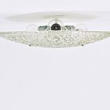 Round textured glass ceiling light J. T. Kalmar mid-century, Austria, 1960s