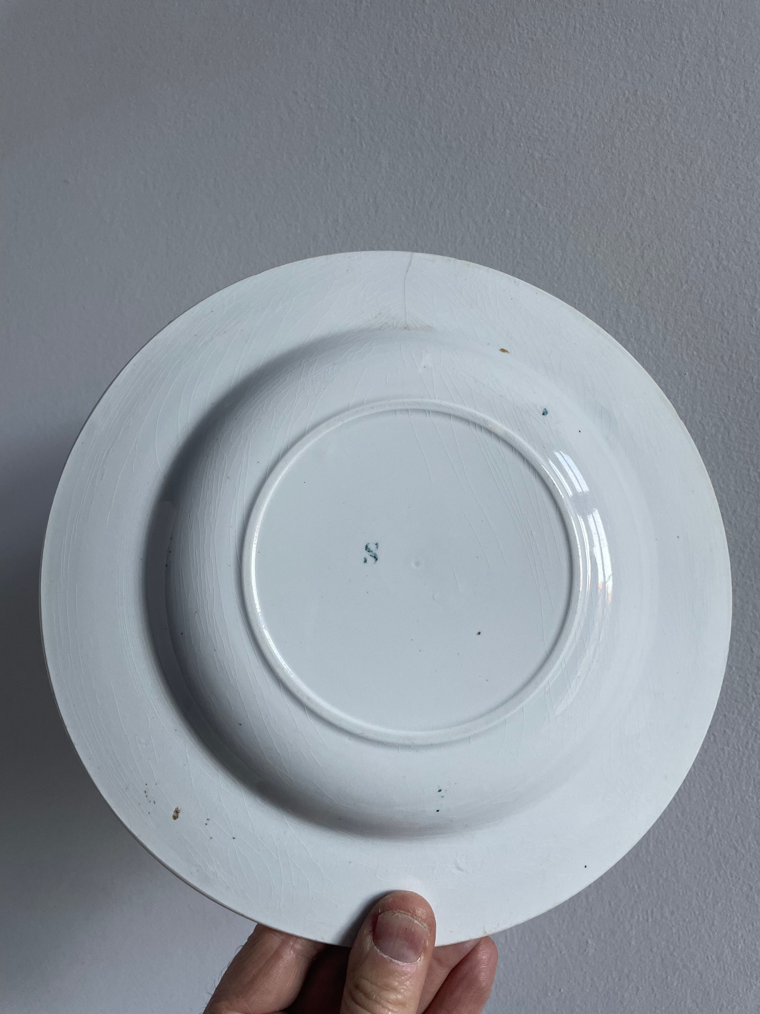 Set of 10 hollow plates Terre de Fer XIXth, model Madrid