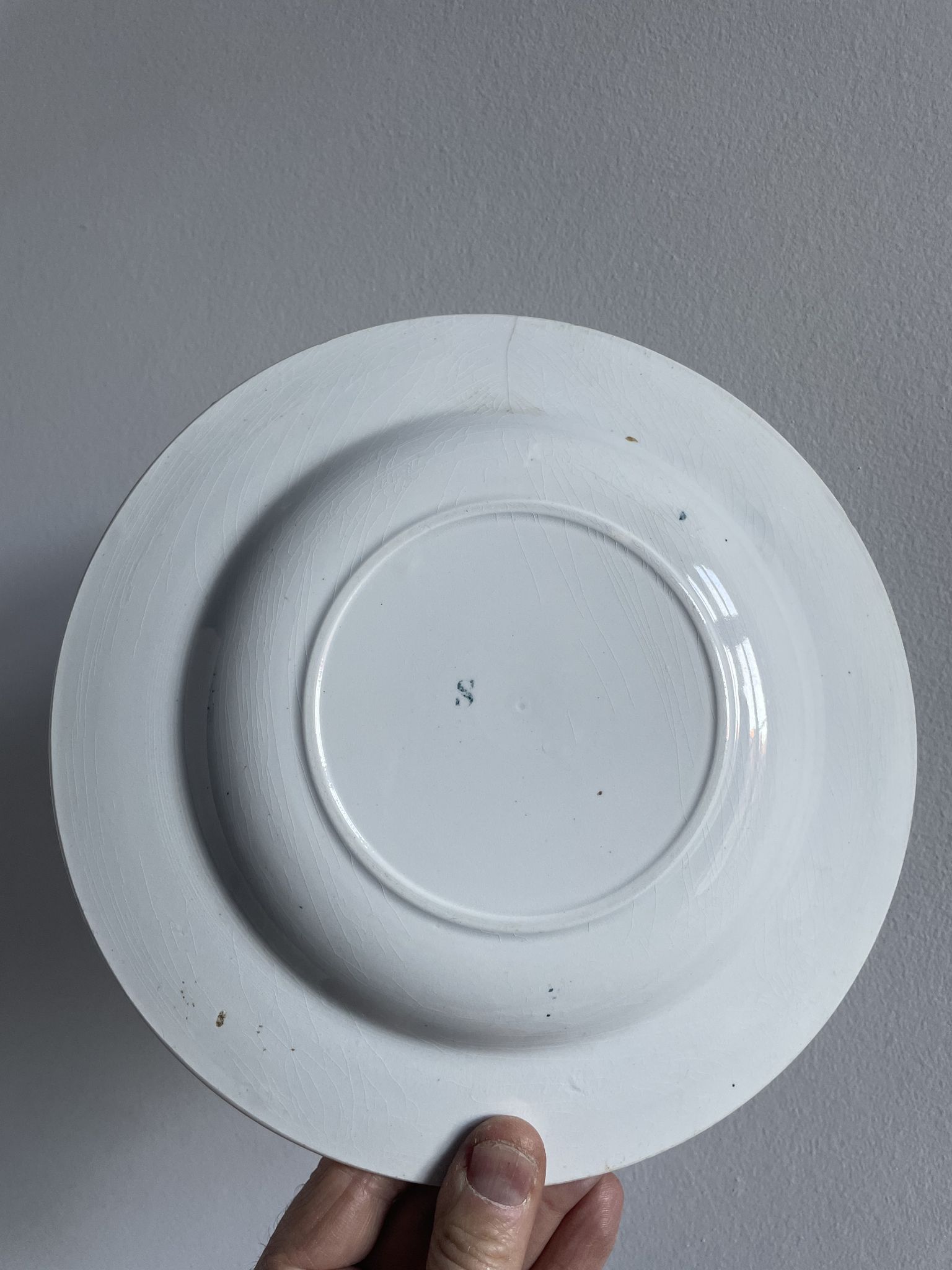 Set of 10 hollow plates Terre de Fer XIXth, model Madrid