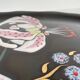 LONGWY PLATTER WITH LILIES signed L. VALENTI