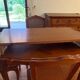 Oval table in Louis XV style and chairs