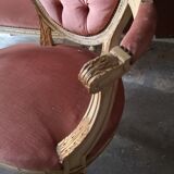 Salon complet Louis XVI avec dorure et assise tissus
