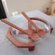 large convivial salad bowl in teak and glass
