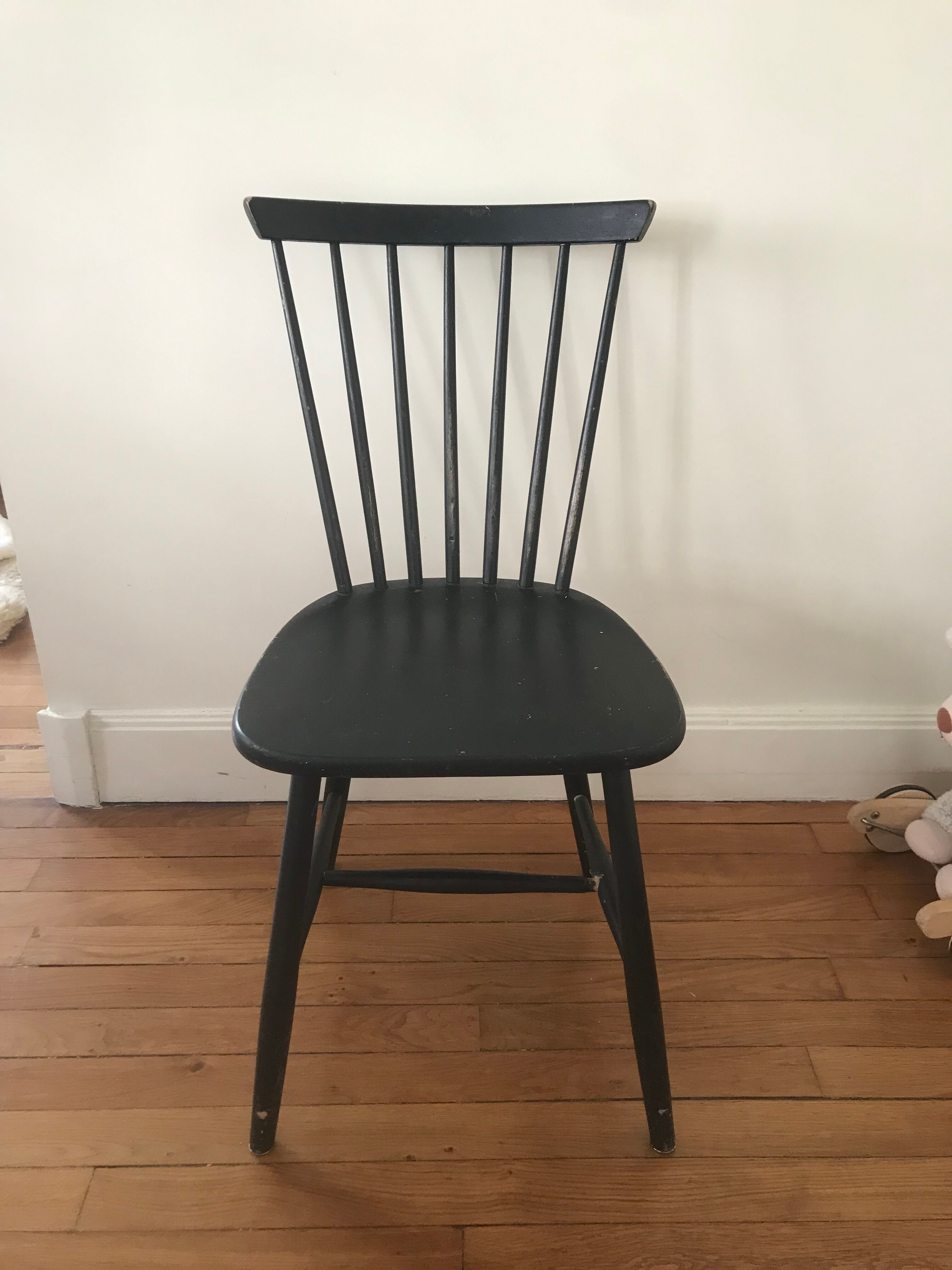 Sweden chair 1960 black bar stamped