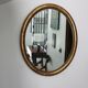 Oval mirror with gilded wood, Napoleon III medallion.