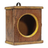 Small old wall display case clock box patina original india
