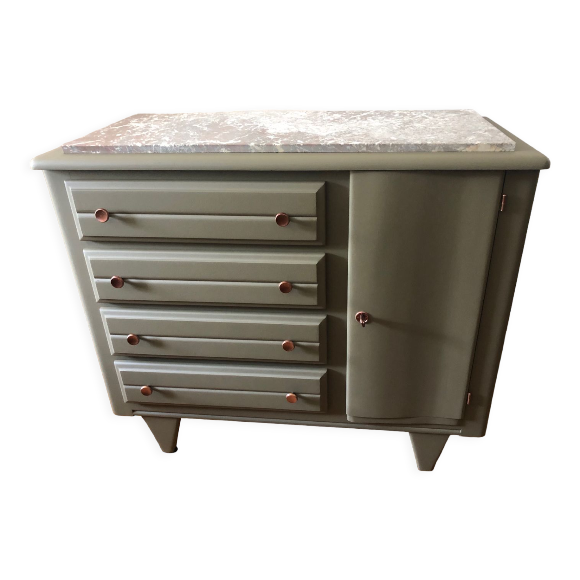 Olive green chest of drawers