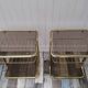 Pair of vintage smoked glass and brass bedside tables