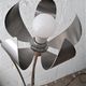 Large lamp on foot / Lamplamp flowers stainless and chrome / Vintage 1960 - 1970