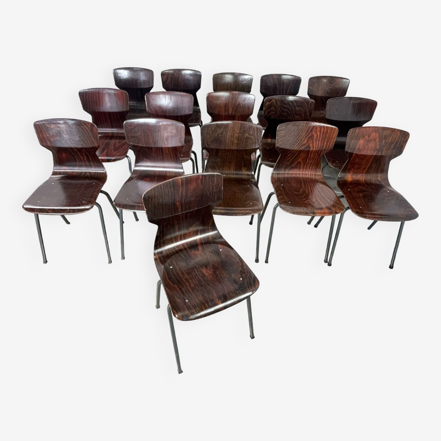Lot de 16 chaises obo eromes, années 70 Allemagne | Selency